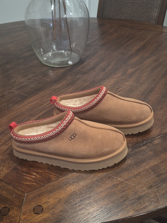 UGG Other - NEW UGG Tasman Cozy Suede Slip-On Clog in Chestnut with Red Trim